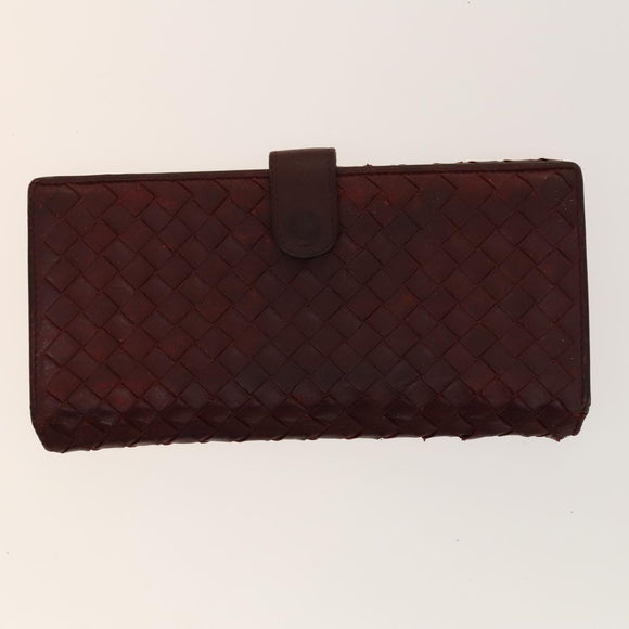 BOTTEGA VENETA INTRECCIATO Wallet Leather 4Set Black Beige Bordeaux Auth bs28530