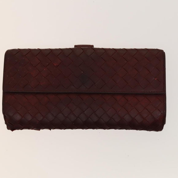 BOTTEGA VENETA INTRECCIATO Wallet Leather 4Set Black Beige Bordeaux Auth bs28530