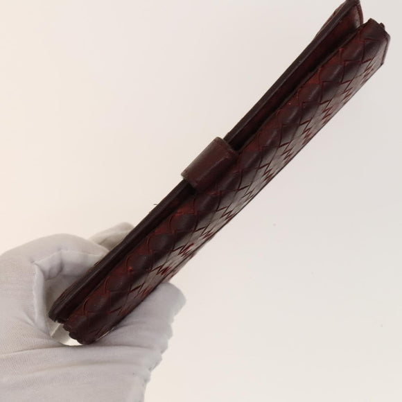 BOTTEGA VENETA INTRECCIATO Wallet Leather 4Set Black Beige Bordeaux Auth bs28530