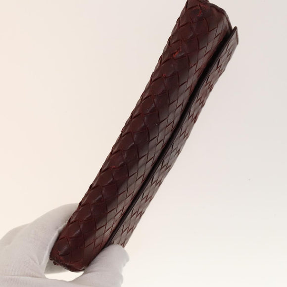 BOTTEGA VENETA INTRECCIATO Wallet Leather 4Set Black Beige Bordeaux Auth bs28530