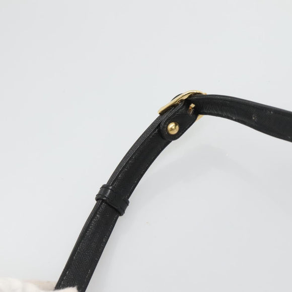 GIVENCHY Hand Bag Leather 2way Black Gold Auth bs28532