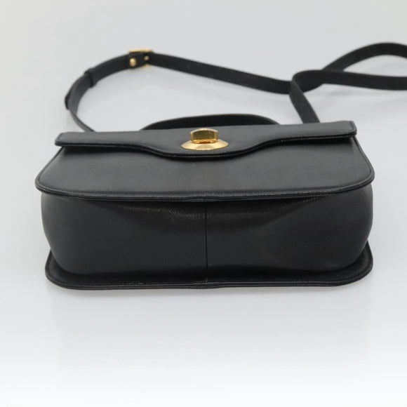 GIVENCHY Hand Bag Leather 2way Black Gold Auth bs28532