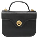 GIVENCHY Hand Bag Leather 2way Black Gold Auth bs28532-13