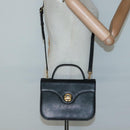 GIVENCHY Hand Bag Leather 2way Black Gold Auth bs28532-23