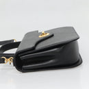 GIVENCHY Hand Bag Leather 2way Black Gold Auth bs28532-3