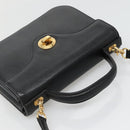 GIVENCHY Hand Bag Leather 2way Black Gold Auth bs28532-6