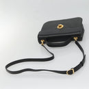 GIVENCHY Hand Bag Leather 2way Black Gold Auth bs28532-9
