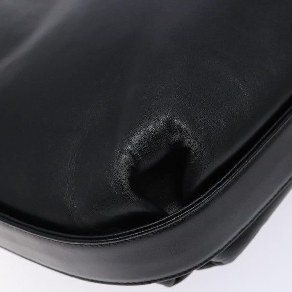 GIVENCHY Shoulder Bag Leather Black Gold Auth bs28533