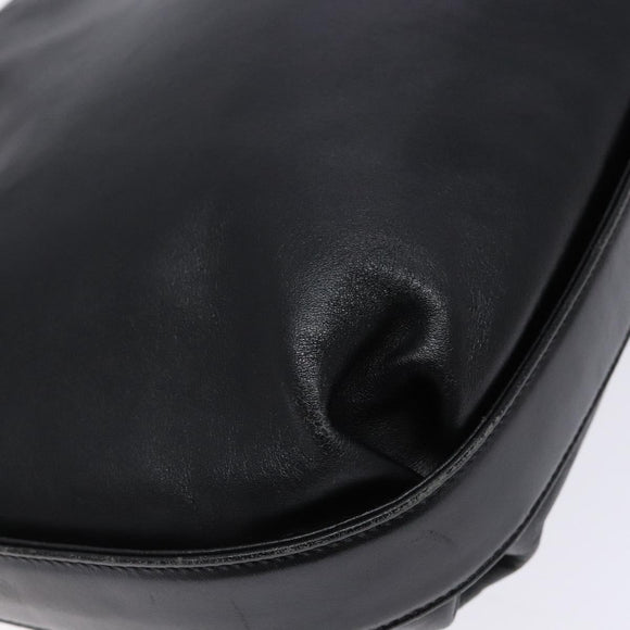 GIVENCHY Shoulder Bag Leather Black Gold Auth bs28533