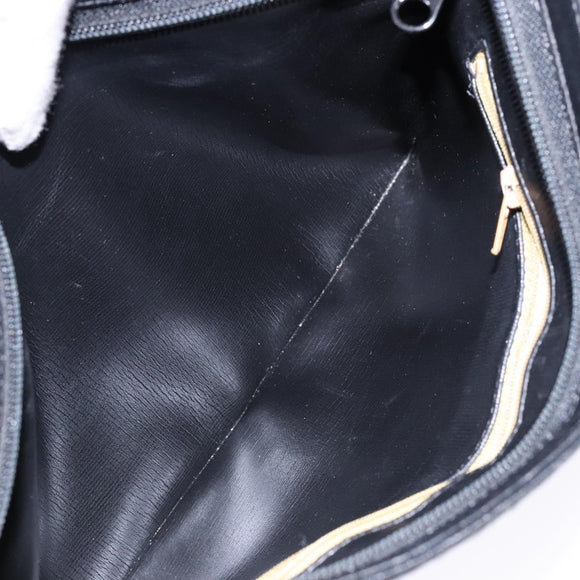 GIVENCHY Shoulder Bag Leather Black Gold Auth bs28533