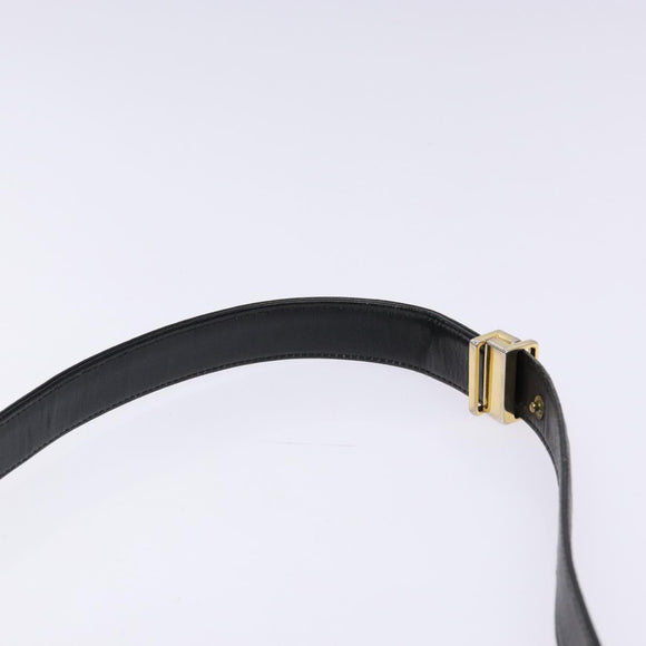 GIVENCHY Shoulder Bag Leather Black Gold Auth bs28533