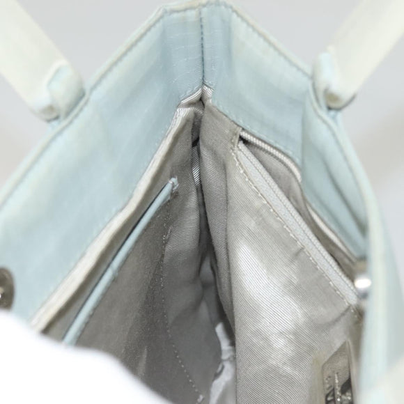 GIVENCHY Hand Bag Nylon Blue Silver Auth bs28535