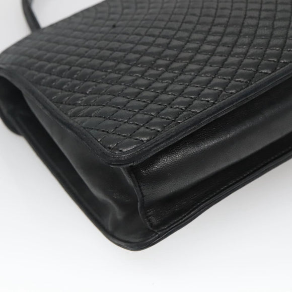 BALLY Hand Bag Leather Black Gold Auth bs28536