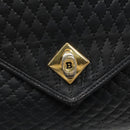 BALLY Hand Bag Leather Black Gold Auth bs28536-14