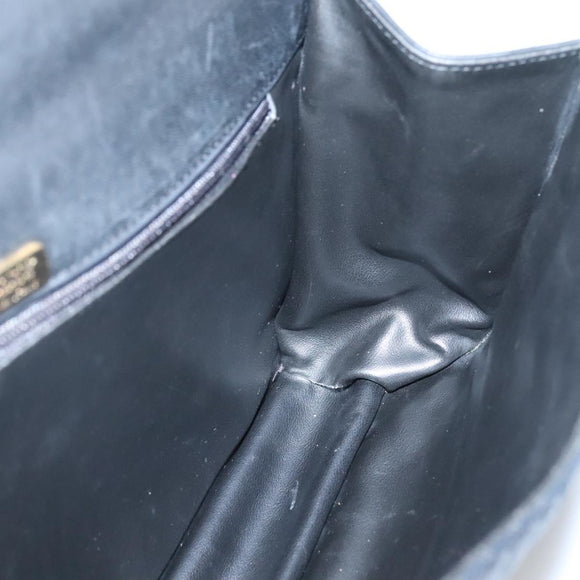 BALLY Hand Bag Leather Black Gold Auth bs28536