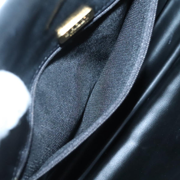 BALLY Hand Bag Leather Black Gold Auth bs28536