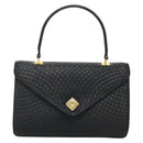 BALLY Hand Bag Leather Black Gold Auth bs28536-2