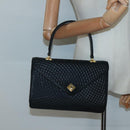 BALLY Hand Bag Leather Black Gold Auth bs28536-20