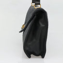 BALLY Hand Bag Leather Black Gold Auth bs28536-5