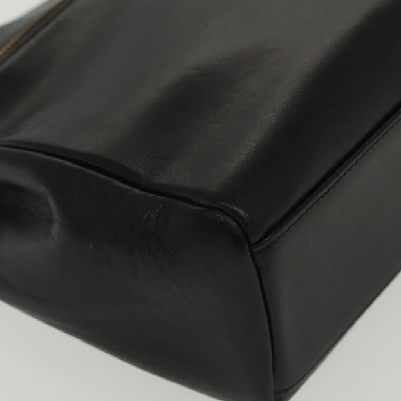 Gianni Versace Shoulder Bag Leather Black Gold Auth bs28537