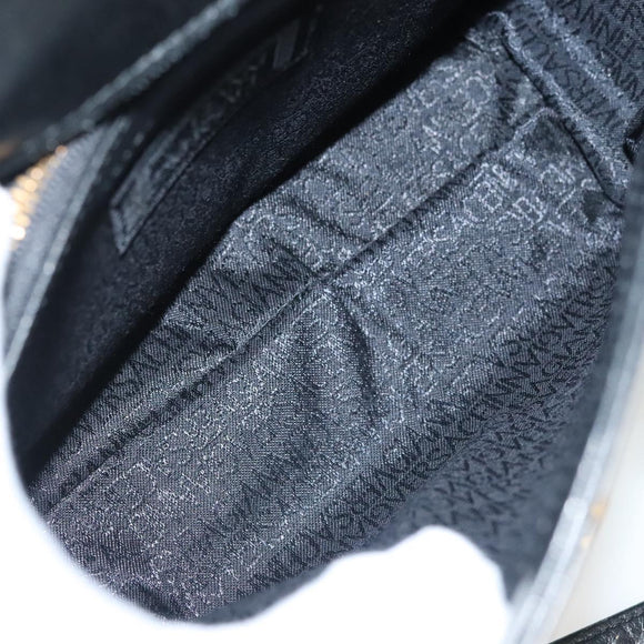 Gianni Versace Shoulder Bag Leather Black Gold Auth bs28537