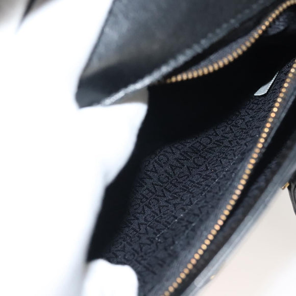 Gianni Versace Shoulder Bag Leather Black Gold Auth bs28537