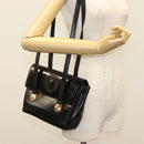 Gianni Versace Shoulder Bag Leather Black Gold Auth bs28537-24