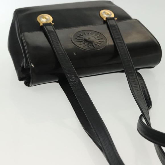 Gianni Versace Shoulder Bag Leather Black Gold Auth bs28537