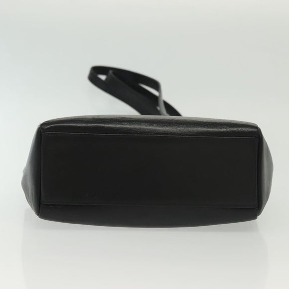 Gianni Versace Shoulder Bag Leather Black Gold Auth bs28537