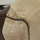 BVLGARI Logo Mania Hand Bag Canvas Beige Gold Auth bs28543-9