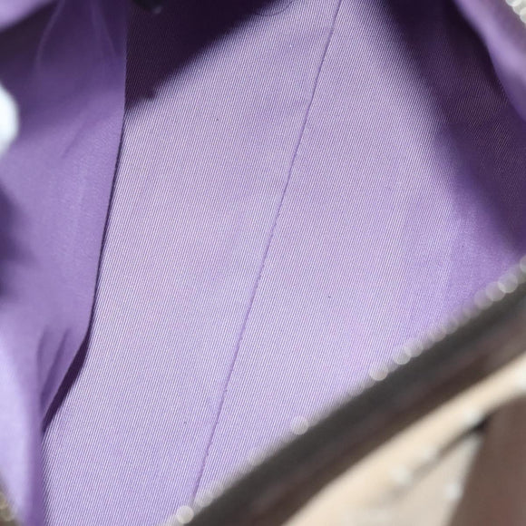 BVLGARI Logo Mania Hand Bag Canvas Beige Gold Auth bs28543