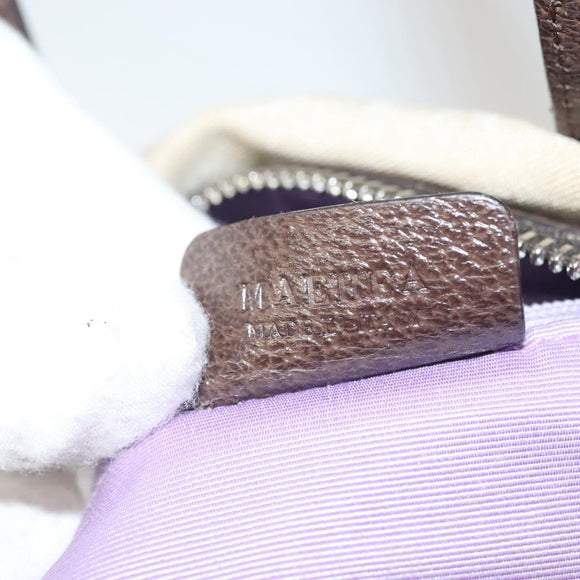 BVLGARI Logo Mania Hand Bag Canvas Beige Gold Auth bs28543