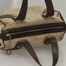 BVLGARI Logo Mania Hand Bag Canvas Beige Gold Auth bs28543-7
