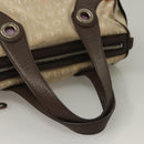 BVLGARI Logo Mania Hand Bag Canvas Beige Gold Auth bs28543-8