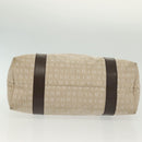 BVLGARI Logo Mania Hand Bag Canvas Beige Silver Auth bs28544-6