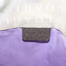 BVLGARI Logo Mania Hand Bag Canvas Beige Silver Auth bs28544-18