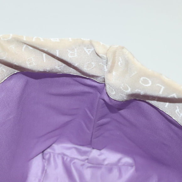 BVLGARI Logo Mania Hand Bag Canvas Beige Silver Auth bs28544