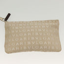 BVLGARI Logo Mania Hand Bag Canvas Beige Silver Auth bs28544-21
