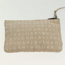 BVLGARI Logo Mania Hand Bag Canvas Beige Silver Auth bs28544-22