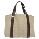 BVLGARI Logo Mania Hand Bag Canvas Beige Silver Auth bs28544-2