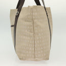 BVLGARI Logo Mania Hand Bag Canvas Beige Silver Auth bs28544-3