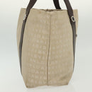 BVLGARI Logo Mania Hand Bag Canvas Beige Silver Auth bs28544-4