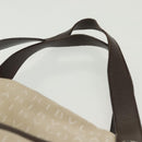 BVLGARI Logo Mania Hand Bag Canvas Beige Silver Auth bs28544-9