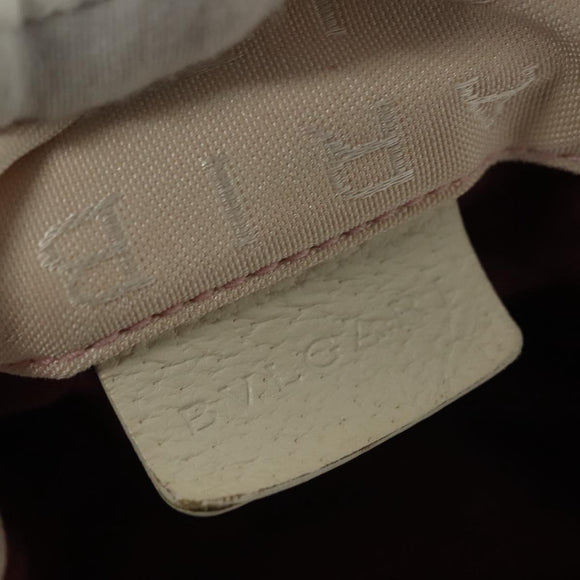 BVLGARI Logo Mania Hand Bag Canvas Pink Silver Auth bs28545