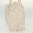 BVLGARI Logo Mania Hand Bag Canvas Pink Silver Auth bs28545-4