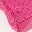 DOLCE&GABBANA Chain Tote Bag Leather Pink Silver Auth bs28546-10