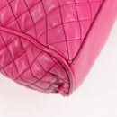 DOLCE&GABBANA Chain Tote Bag Leather Pink Silver Auth bs28546-12