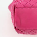 DOLCE&GABBANA Chain Tote Bag Leather Pink Silver Auth bs28546-14