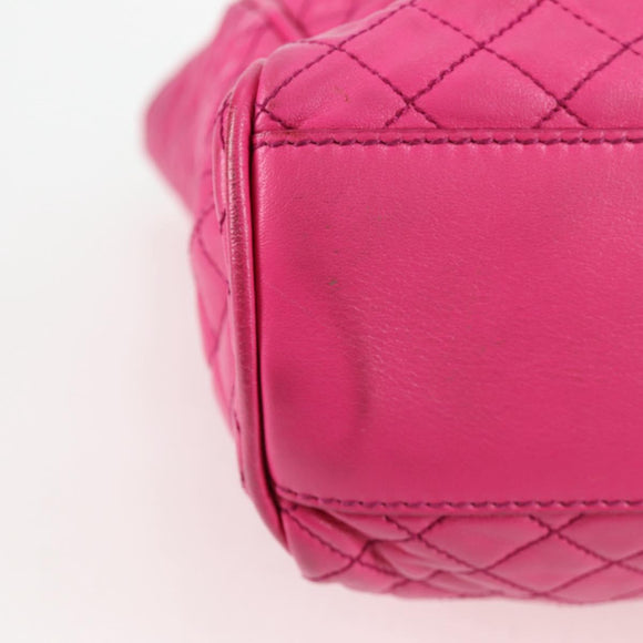 DOLCE&GABBANA Chain Tote Bag Leather Pink Silver Auth bs28546