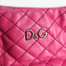 DOLCE&GABBANA Chain Tote Bag Leather Pink Silver Auth bs28546-15